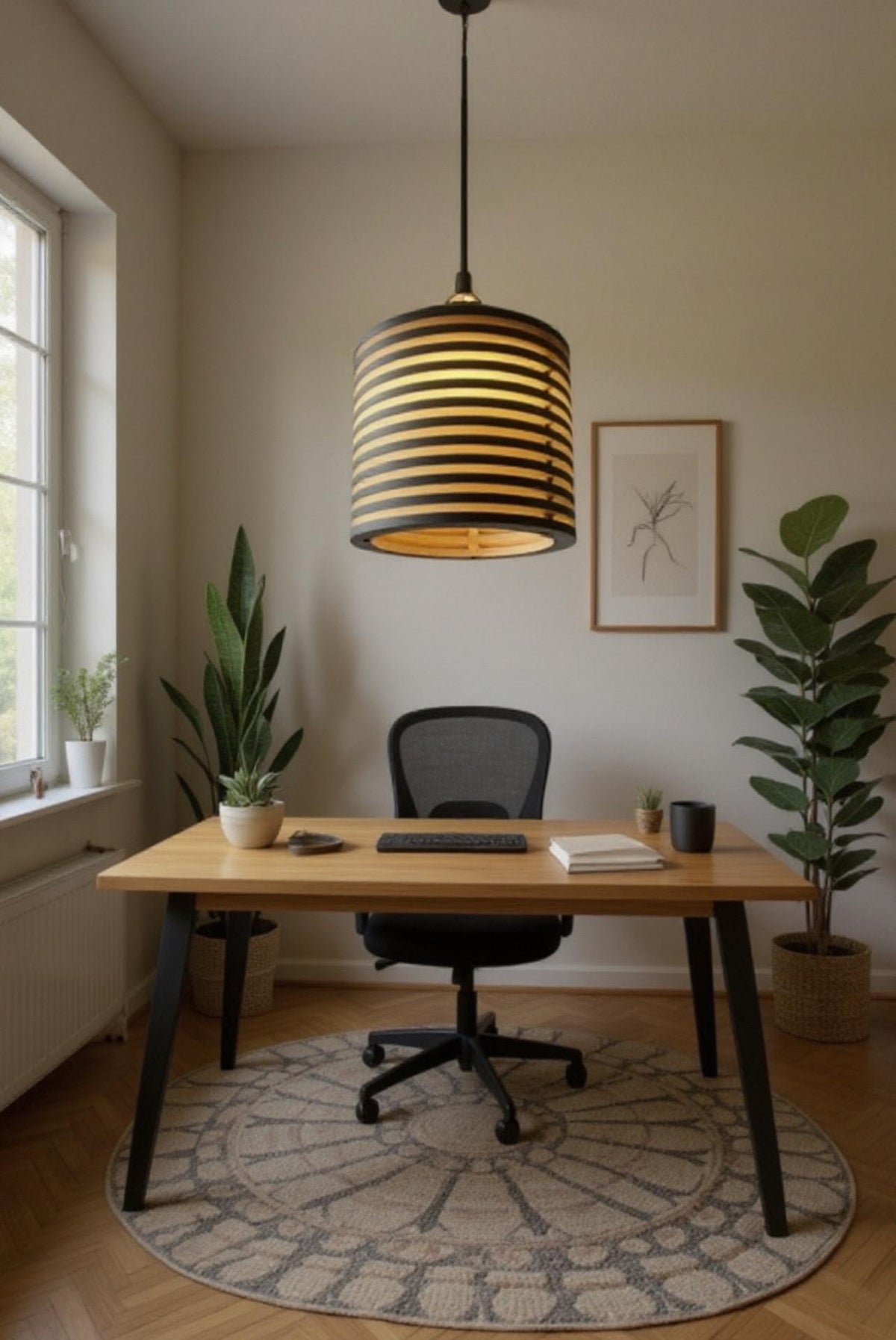 Hanging wooden lamp shade - Pendant light