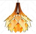 Scandinavian Pine Cone Hanging wooden chandelier lamp shade - Pendant light.